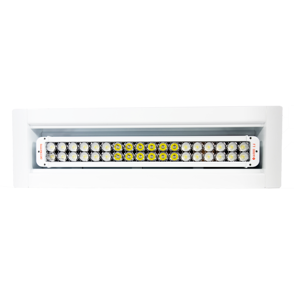 A recessed 19,000 Lumen LED MiniBrow Area Light by FireTech HiViz Lighting.