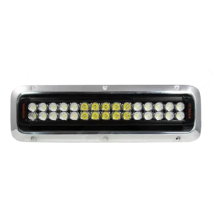 A semi-recessed 15,800 Lumen Double Stack MiniBrow LED Light by FireTech HiViz Lighting