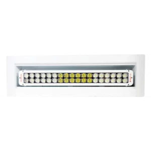 A recessed 19,000 Lumen LED MiniBrow Area Light by FireTech HiViz Lighting.